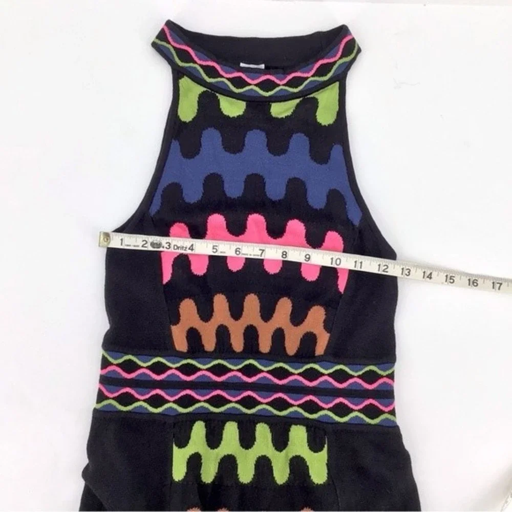 M Missoni Women's Halter Puzzle Stripe Knit Squiggle A Line Dress US Size 2 - Picture 6 of 16